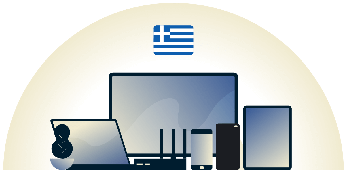 VPN per la Grecia che protegge una variet&agrave; di dispositivi.
