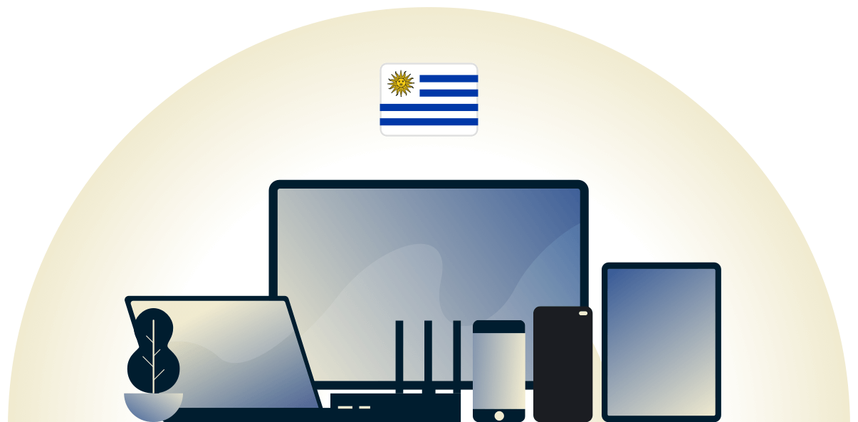 VPN dell'Uruguay che protegge una variet&agrave; di dispositivi.